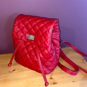 Vintage red mini backpack